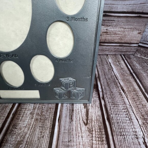 MY FIRST YEAR Baby Photo Picture Frame Brushed Nickel 13 Photo Openings NOB NEW - Picture 8 of 10